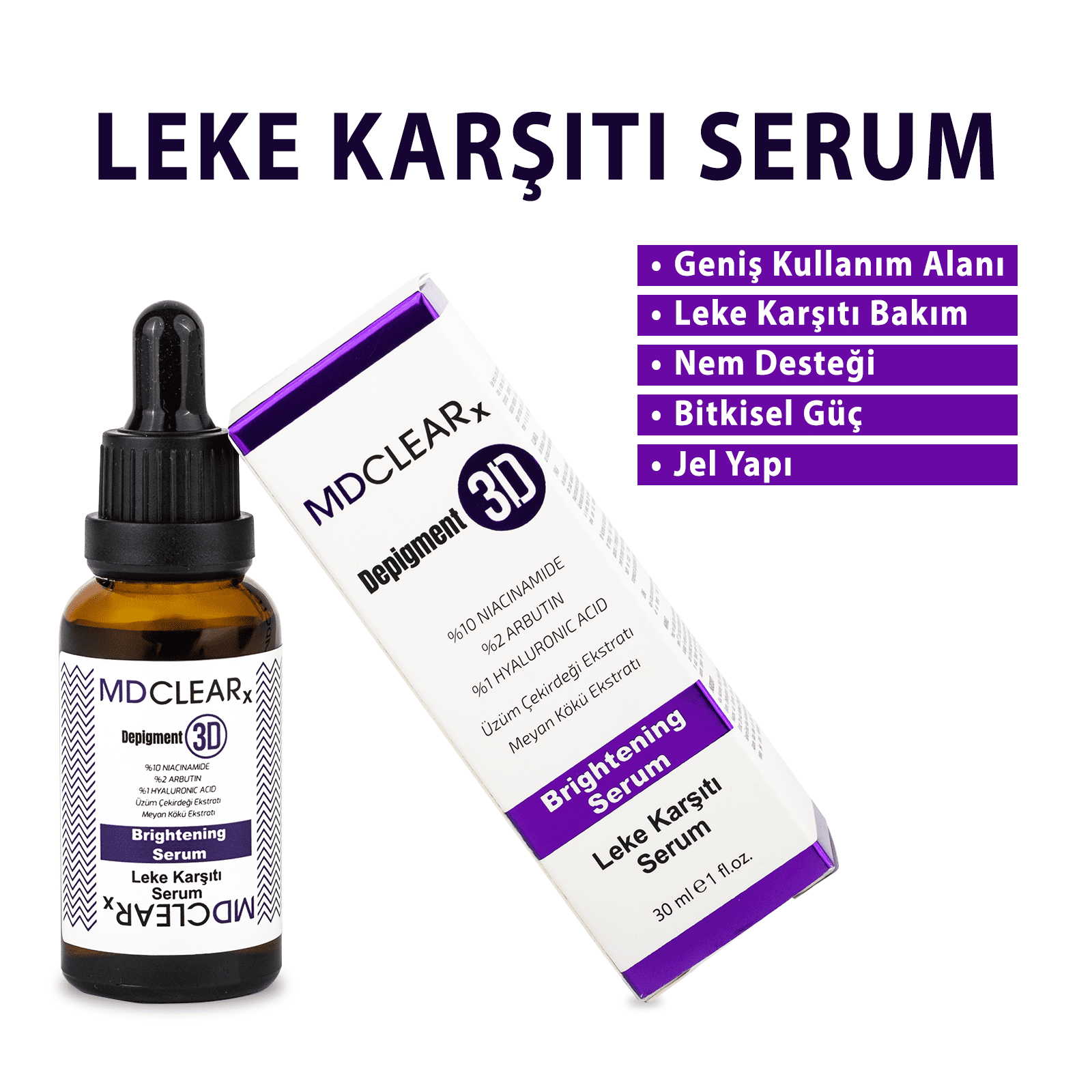 MDCLEARx "DEPİGMENT 3D" LEKE KARŞITI AYDINLATICI SERUM - Görsel 5